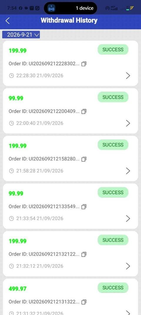 Hass Pay Withdrawal History – SUCCESS payouts